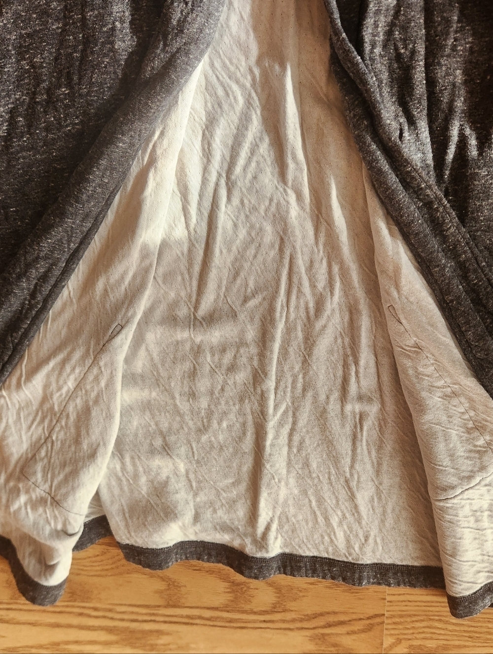 EUC Eileen Fisher Cozy Open-Front Cardigan in Dark Heather Gray, Size L - Picture 4 of 6